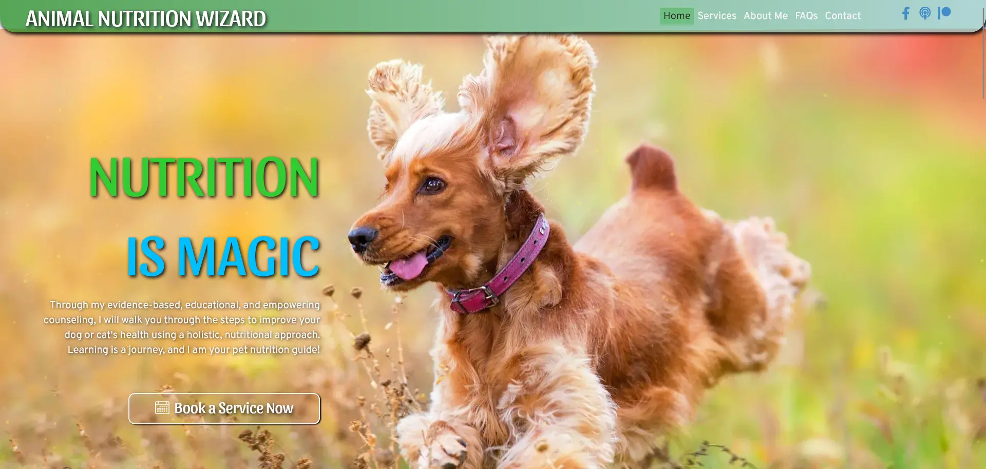 The website for Animal Nutrition Wizard.