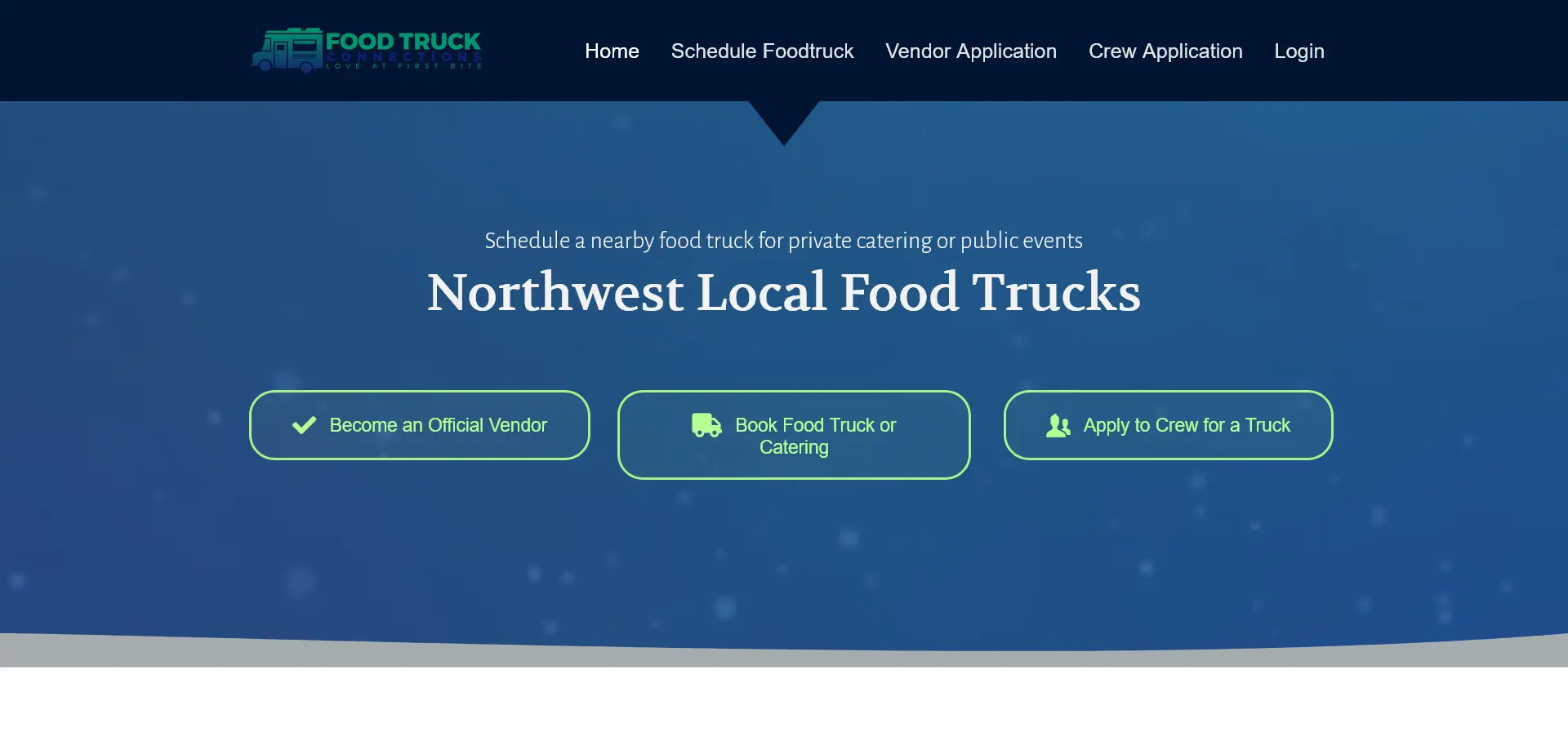 The website for Food Truck Connections.